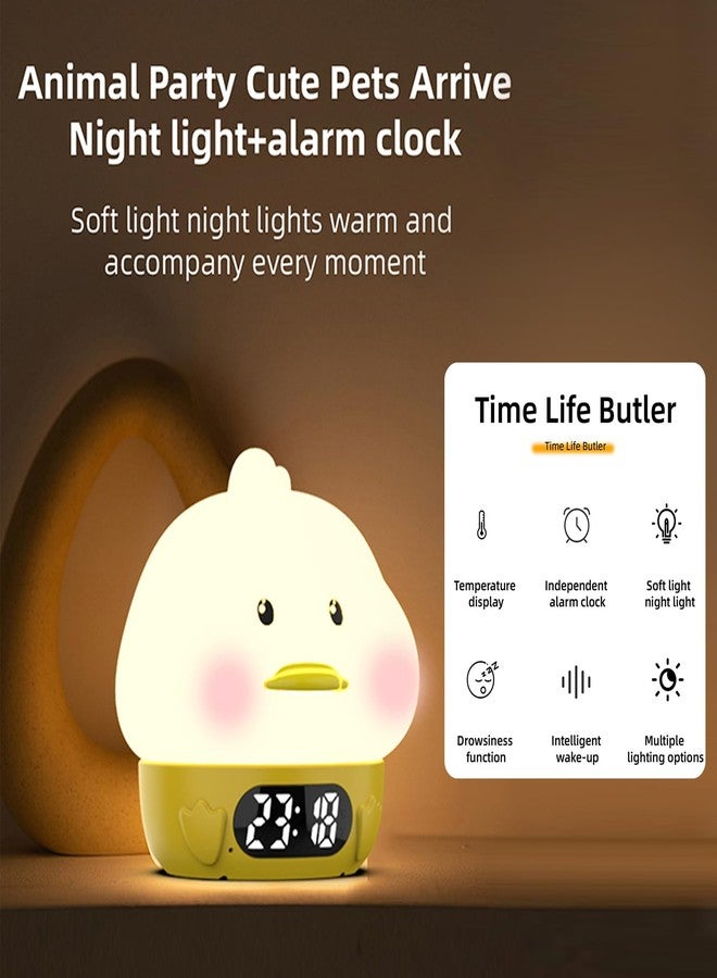 RUISHINE Alarm Clock Lights for Kids-Duck Night Lights,Temperature Display,RGB Color Changing, Wake up Timer, Rechargelable Touch Lamp for Breastfeeding,Silicone Baby Nursery Nightlight Duck - Image 5